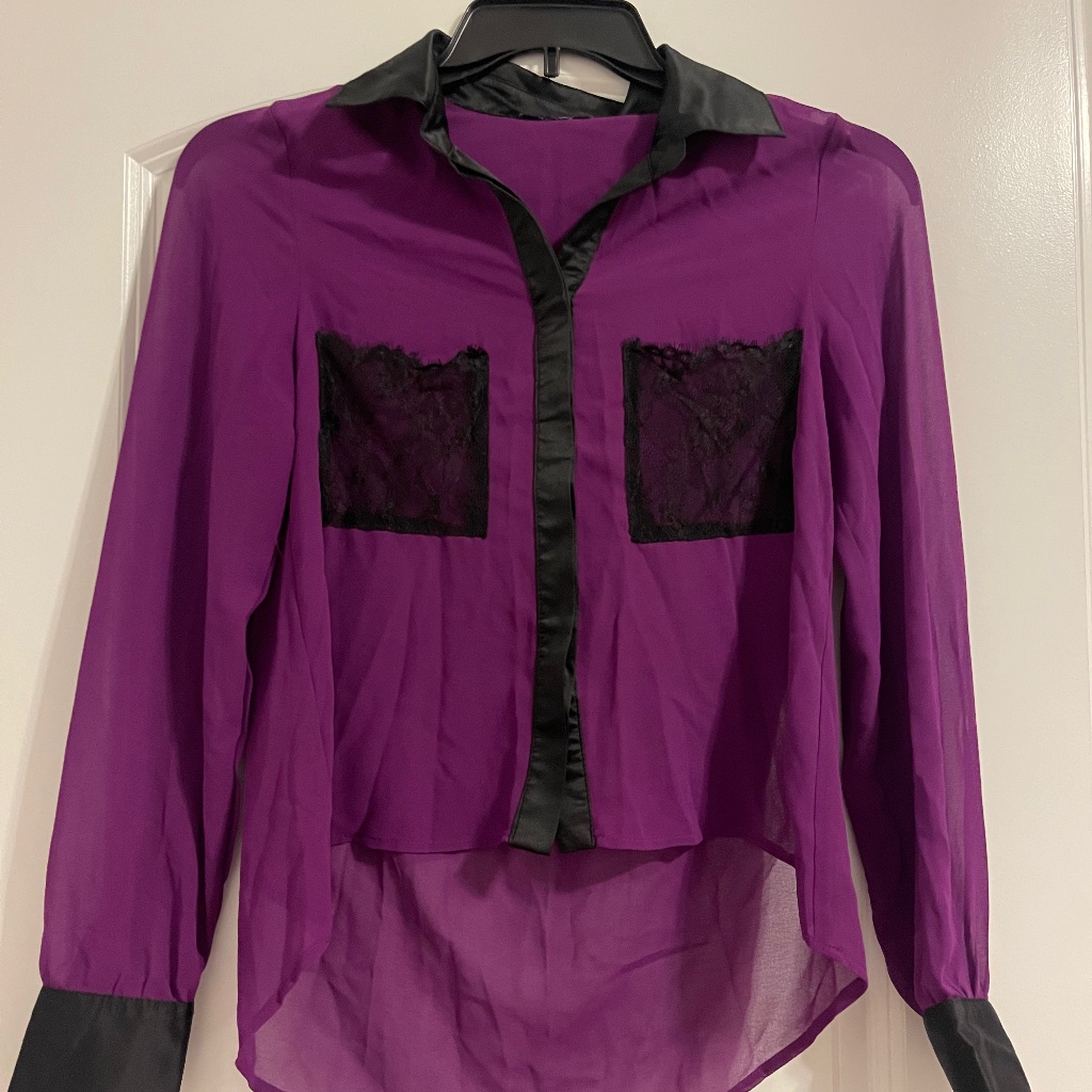 Purple Button Down Blouse